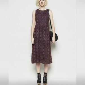 Gorman embroidered blue orange geometric midi dress 6